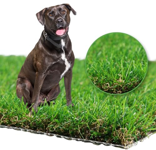GLOBREEN Large Fake Grass for Dogs Potty Training, 4 FT X 6FT Realistic Pets Artificial Turf Outdoor Patio Balcony Use Reusable Washable High Drainage