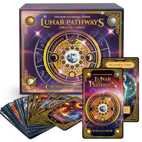 SOL 60pk Lunar Pathways Oracle Cards Deck - Spiritual Oracle Deck | Cards for intuition, energy healing, self discovery and meditation, part of the Pathways series