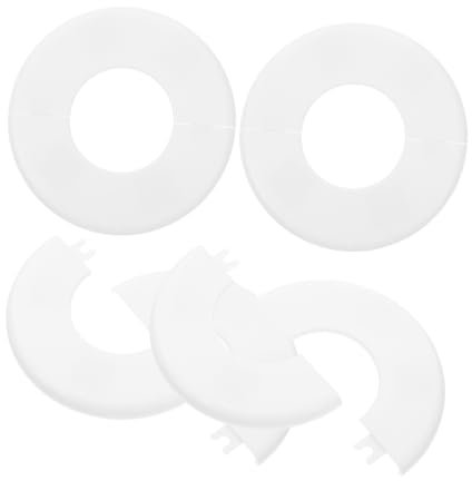 PAMINGONO 4pcs Pool Ladder Escutcheons Covers White Pipe Covers for Swimming Pool Handrails Split Round Design