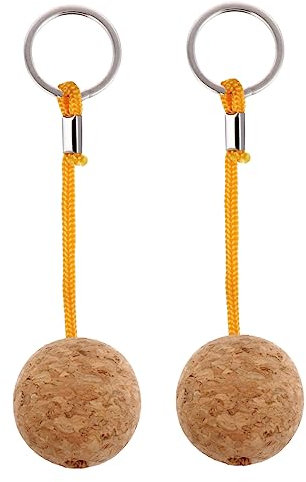 INOOMP 2pcs Floating Cork Ball Key Ring Ball Floatable for Fishing Accessories Gifts for Keys and Water Activities