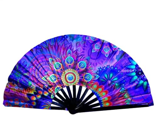 NevPuose Leuchtender Handventilator – Dancing Clack Handventilator – Chinesische/Japanische Foto-Requisiten, Partygeschenke für Kühlung, Tanz, Dekoration und Hochzeit