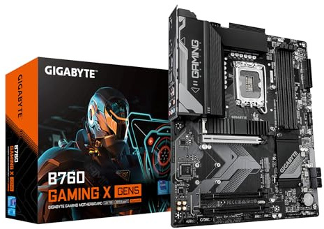 GIGABYTE B760 GAMING X GEN5 Motherboard - Supports 14th Gen. Intel Core CPUs, 8+1+1 phases VRM, up to 5600MHz DDR5, 3xPCIe 4.0 M.2, 2.5 GbE LAN, USB 3.2 Gen 2