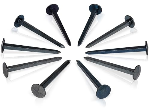 Gehängnagel, 50 mm lang, Set mit 10 Stück -Nägel - Nagel - geschmiedete Ziernägel - Antik-Optik - blauschwarze Oberfläche/Geschmiedet Schmiedenägel in verschiedenen Längen von 20-60 mm Holz