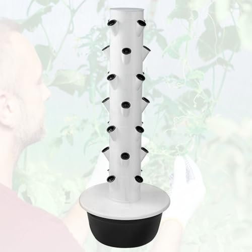 SHEUAO Tour Hydroponique,Potager Interieur Hydroponie Kit Complet,Tour De Jardin Aeroponics Kit,Système De Culture Hydroponique pour Herbes, Fruits Et Légumes,Black-53X165CM