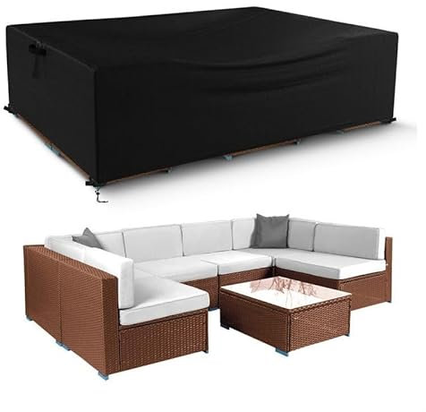 SYH&AQYE Patio Furniture Cover, Waterproof Outdoor Sectional Sofa Set Cover, Rectangular Outdoor Furniture Set Cover 102L x 74W x 28H inch