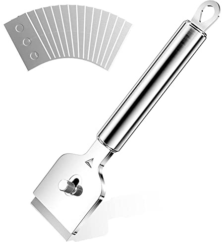 Harewtwy Rascador Metal, Rascador VitroceráMica con 14 Cuchillas de Recambio, Rascador Cristal VitroceráMica, Raspador VitroceráMica
