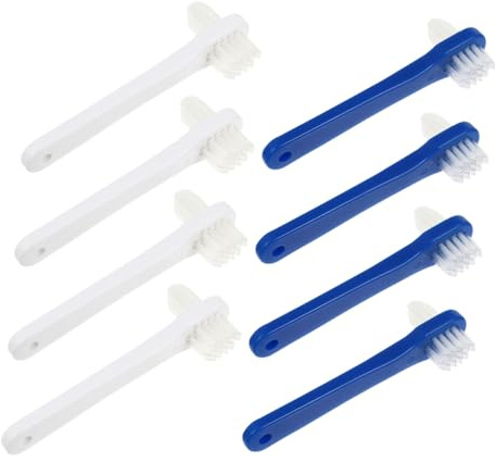 PLAFOPE 8 pièces Brosse Prothèse Dentaire Double Face Brosse Dents Prothèse Adulte avec Poils Souples Compacte et Portable pour Entretien et Nettoyage des Dentiers