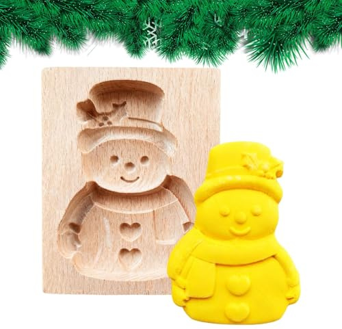 Stampini Per Biscotti In Legno,Albero Di Natale In Legno Antiaderente Utensili Da Cucina - Stampini Natalizi Divertenti Stampo Per Biscotti 3D - Per Torta Pasticceria Festa Casa Cucina Adulti Bambini