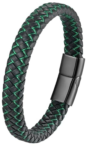 HUIANGLIYG Geflochtenes Lederarmband Für Damen Und Herren, Klassisches Handgeflochtenes Armband Mit Magnetverschluss, Motivierendes Geschenk Für Männer