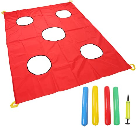 Whack A Mole Umbrella Game, Outdoor Parachute Mole Game for Kids 3+ Years, 5 - Hole Cooperative Play Tent with Durable Polyester Material for Group Activities