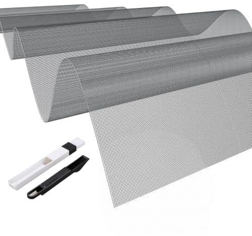 500x120cm Moustiquaire Fenêtre,pour Fenêtre,Portes-fenêtre Salon vec Brosse | Grillage Plastique Maille Ultra Fine Rouleau Toile Moustiquaire, Découpable Lavable & Indéchirable,Anti-Insectes(Gris)