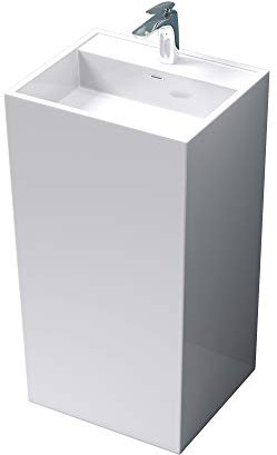 Mai & Mai Standwaschbecken freistehend Waschbecken aus mineralguss in weiß | BTH: 50x42x90cm | Waschplatz Col34