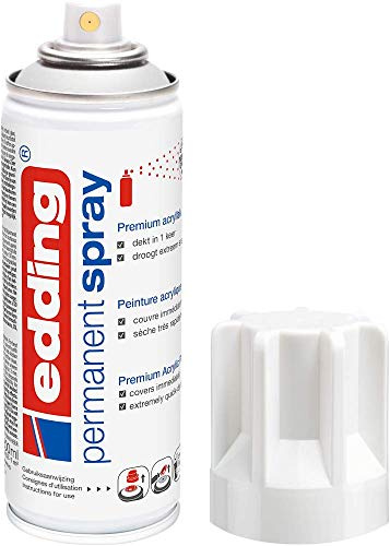 Edding 5200-953 - Spray Permanente de Pintura Acrílica - 200 ml - Blanco Tráfico Brillo