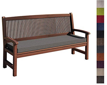 sunnypillow Bankauflage Outdoor - Stuhlkissen mit abnehmbarem Bezug - Sitzkissen für Bank - Bankpolster Polsterauflage Auflage für Gartenbank - 180 x 50 x 5cm - Bankkissen für Gartenmöbel Grau
