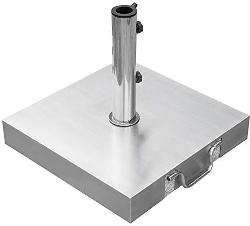 Sonnenschirmständer 40kg Edelstahl Haube eckig Granitkern rollbar