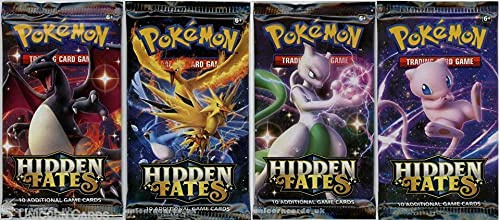 Pokemon Hidden Fates Booster Pack x 4