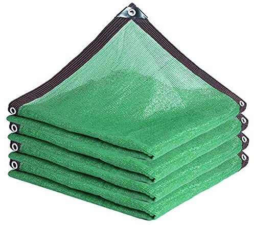 Sunblock Shade Cloth Taped Edge with Grommets UV Resistant Shade Sunblock Net Green Shade Cloth for Greenhouse, Parking Shed, Garden Yard or Kennel 12-Pin (2mx3m/6.6ftx9.8ft)