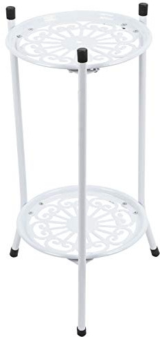 Soporte para flores, soporte para macetas de 25 * 25 * 50 cm, expositor de plantas, soportes para estantes de flores de varios niveles, para sala de estar, esquina, balcón, oficina, césped,(blanco)
