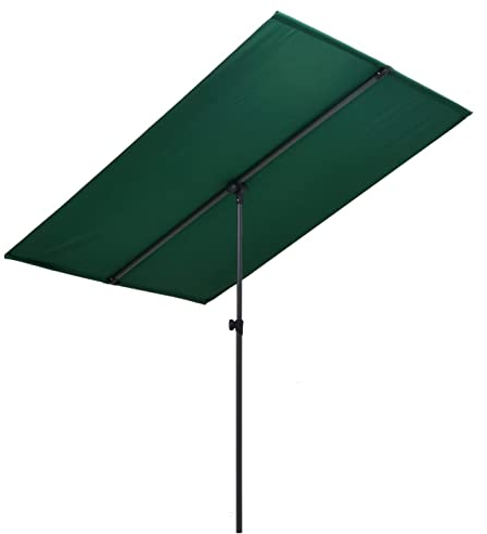 Tidyard Aluminium-Mast Sonnenschirm, Wasserdicht, Marktschirm, Gartenschirm, Balkon Seitensichtschutz, 180 x 130 cm Grün