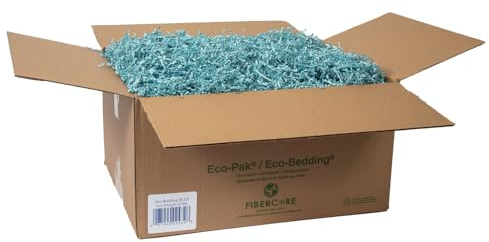 ECO BEDDING 99% Dust Free Paper Bedding for Small Pets and Birds, Blue Bulk Box, 10 lb (Expands to 250 L)