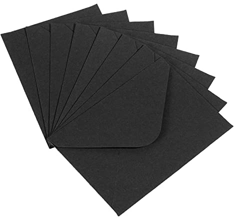 PATIKIL Mini kuvert, 50-pack mini presentkort visitkort kuvert för hälsning bröllop, svart