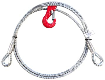 ALFA LOGISTIK® Chokerseil mit Kauschen 10mm – 14mm, Rückeseil, Forstseil mit Gleithaken 1m – 30m (12mm 1,5m)