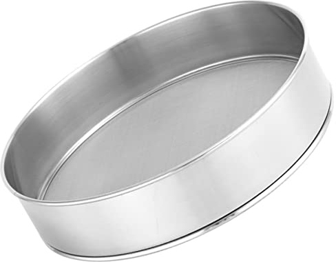 COLLBATH Stainless Steel Flour Sifter with Fine Mesh 25cm Round Handheld Baking Tool Kitchen Sieve for Powder Straining and Baking Use