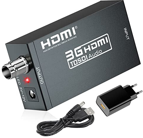 HDMI zu SDI Konverter, HDMI zu 3G /HD SDI, HDTV Eingang SDI Ausgang Adapter Unterstützung 1080P für Kamera Heimkino