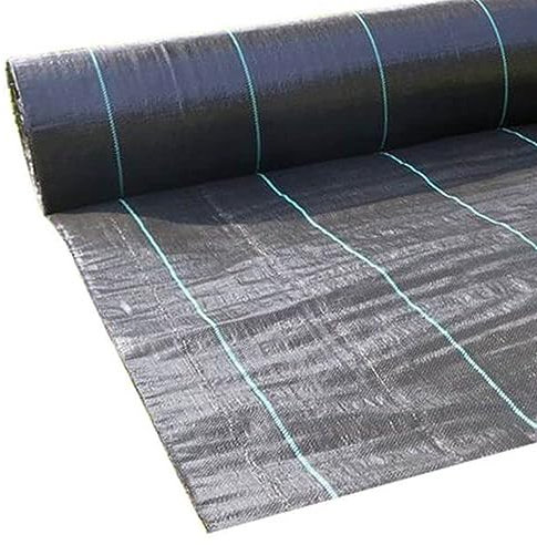Weed Control Membrane Heavy Duty Garden Landscaping Ground Cover Barrier 100gsm Black - For Artificial Grass, Patios, Paths, Flower Beds (1m x 25m)