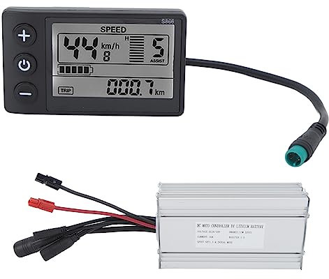 BuyWeek Elektrofahrrad Motor Controller Kit, DC 36V 48V 1000W 30A Motor Controller wasserdichte S866 LCD Display Messgerät für E-Bike Elektroroller