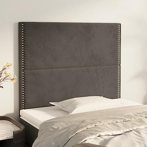 CKioict Betthaupt Wandkissen Bett Bettkopfteil Schlafzimmer Kopfteile 2 STK. Dunkelgrau 100x5x78/88 cm SamtGeeignet für Schlafzimmer, Gästezimmer, Schlafsaal