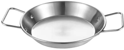 TIECHUINIUB Padella professionale per paella, antiaderente, in acciaio inox, con manici antiscottatura, universale, per tutte le fonti di riscaldamento, per casa, hotel, ristorante, argento, 30 cm