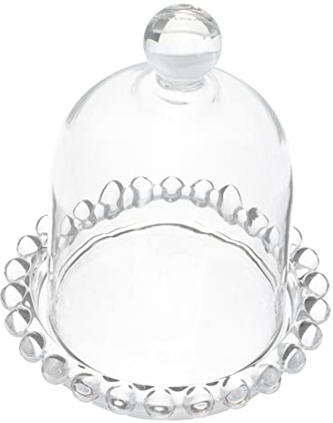 PRETYZOOM Plato De Postre Con Tapa De Cristal Plato Para Tartas Campana De Cristal Soporte Para Tartas Pequeño Cúpula De Clase Suministros Para Tartas