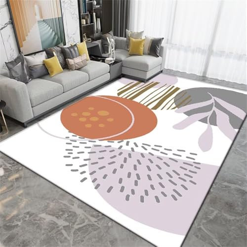AITROMNI Flurteppich Läufer Lang Bettumrandung Teppich Flieder klassisches Muster Dekoration Haus Interieur pflegeleicht Wetterfest 80X160CM
