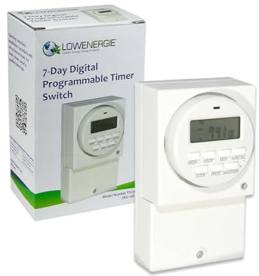 Lowenergie Digital Programmable Timer Switch – 7 Day LCD, 16 ON/OFF, Hardwired Wall Timer for Immersion Heaters, Lighting & Appliances, Energy Saving, Secure Automation, Backup Memory