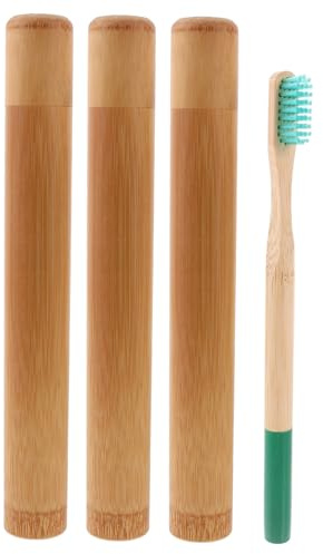 HAMPPLIES Biologisch Abbaubares und Grate Satz mit Bambusröhrchen Bambuszahnbürsten Zufällige Farbe Komfortabel als Nachhaltiges Geschenk zur Hauseinweihung