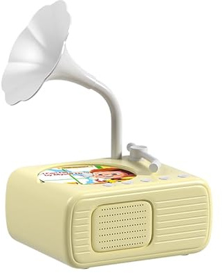 Toddler Phonograph with 99 Cards Kids Record Player Story & Music Player, Educational Gramophone Musical Toy with Stories, Songs & Phonograph Record, Gift for Boys and Girls (Yellow)