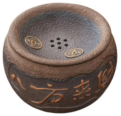 Recipiente cerámica lavar té, con tapa filtro, recipiente posos té, servicio Kung Fu, estilo retro, resistente al calor, extraíble, for uso en el hogar, la oficina, el patio y al aire libre