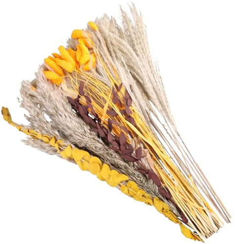 64 Piezas Pampas Secas Decoracion Ramos de Flores Secas Naturales Hierba de Pampa Esponjosas Grandes Flores Secas Decoracion para Arreglos Florales de Boho Fiestas Bodas Salón Dormitorio Deco