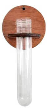 NbgrvB 4Pcs Wooden Wall Mounted Test Tube Plant Holders for Hanging Flower Display, Rustic Indoor Plant Rack and Decorative Home Accent