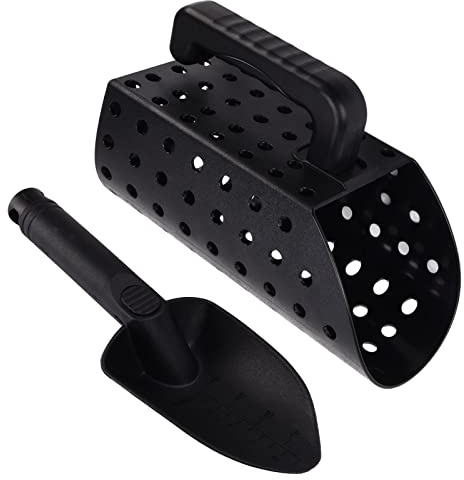 Fafeicy Sand Scoop for Metal Detecting, Lightweight ABS Shovel with Sieve for Efficient Treasure on Beach and Outdoors