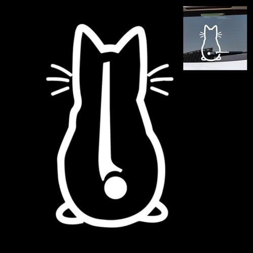 ApexPine Funny Cat Rear Windscreen Wiper Sticker for Car Decor | 1 pack funny cat rear windscreen wiper sticker, waterproof pvc self-adhesive decal for car laptop wall mirror decorative use
