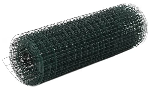 Drahtzaun Stahl mit PVC-Beschichtung grün 10x0,5 m Maschendraht Gartenzaun Tierzaun Geflügelzaun flexibel wetterbeständig für Garten und Nutztiere