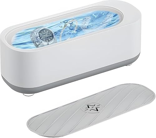 Limpiador ultrasónico de joyas - Protable Máquina de limpieza ultrasónica profesional para joyas, anillos, plata, soporte, gafas, relojes, monedas | Para anillos y plata, limpieza de gafas, relojes y monedas, diseño portátil, multiusos