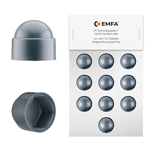 Cappucci copri-dado bulloni M6 (chiave 10) Antracite cappucci di protezione per viti 25 pezzi Cappucci protettivi esagonali Tappi plastica EMFA ®