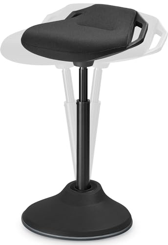 SONGMICS Ergonomic Wobble Stool, Height Adjustable Standing Desk Stool 23.6-33.3 Inches, Swivel Balance Chair with Non-Slip Base, Standing Chair, for Active Sitting, Office, Home, Ink Black UOSC02BK