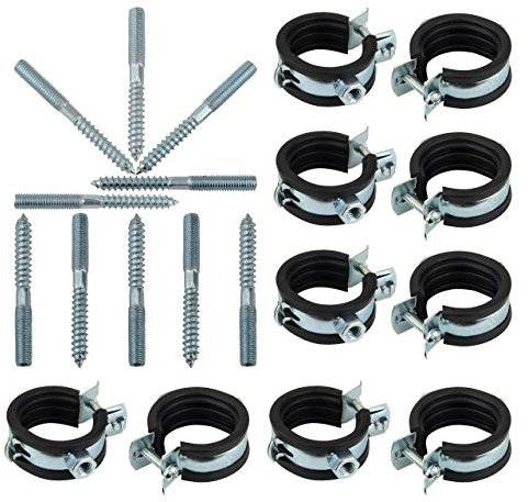 Rohrschellen Set 40-43 mm 5/4 mit Stockschrauben M8 x 80 TX 25 10 Stück