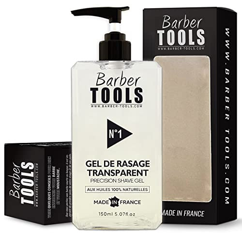 Gel da barba trasparente 150ml - Per una rasatura precisa dei contorni della barba (visibilità, scorrevolezza e massima protezione) - Prodotto in Francia ✮ BARBER TOOLS ✮ (150 ml)