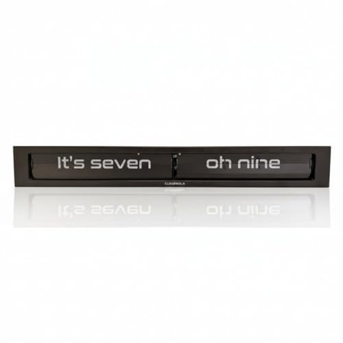 Cloudnola Texttime Black and White Metal Wall and Desk Flip Clock, 24 inches Wide, Battery Operated Digital Display