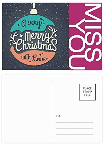 Weihnachts-Postkarten-Set, bunte Girlande, abstrakte Illustration, 20 Stück